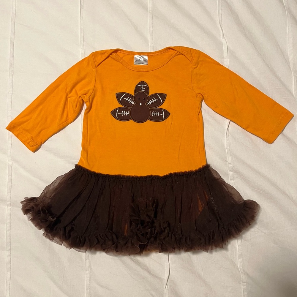 Baby Girl Thanksgiving bodysuit with tutu skirt